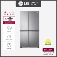 [Bulky] LG GS-B6472PZ side-by-side-fridge with Linear Compressor, 647L, Platinum Silver + Free Happycall "Hi-Pure Ceramic" I.H.20cm Die-Cast High stock Pot  + Free Grocery Voucher $50 + Free Delivery + Free Disposal