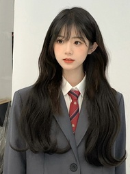 TSE Tóc giả nữ tự nhiên màu đỏ ngọt ngào đầy đủ Tai nghe mô phỏng Lolita Bưởi Hồng Tóc Xoăn Dài sóng