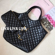 Y's Handbag Large-Capacity Diamond Checked Handbag Icare Solid Color Tote Bag Commuter PU Shopping B