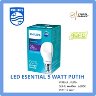PUTIH Philips 5w LED Bulb | Philips ESSENTIAL 5W - White