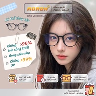 AORON Men's and Women's Anti-Blue Light Round Frame Glasses with UV400 Protection, Lightweight, Easy