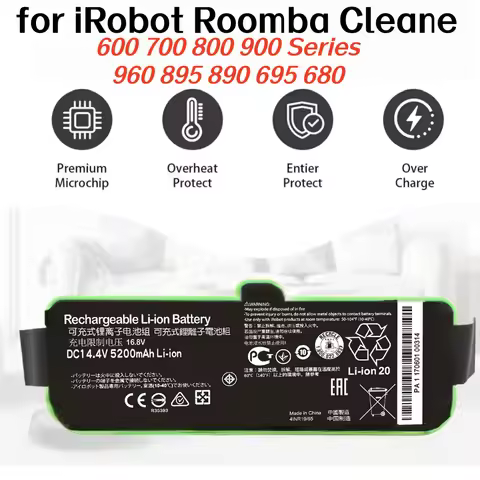 5200mAh High Capacity Lithium Ion Battery for iRobot Roomba 960/980/981 895/860 695/692 900-600 Seri