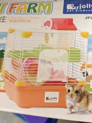 兩層滑梯跑輪可抽出小屋倉鼠籠