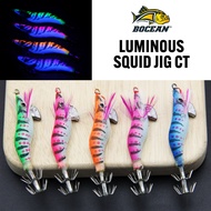 BOCEAN CT SQUID JIG Luminous Fluorescent Cloth Body Perambut Candat Sotong Gewang Fishing
