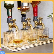 (Bakilili) Wine Dispenser Eye-catching Innovative Wood Fathers Day Stable Whiskey Liquor Dispenser for Gifts