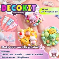 DECOKIT DIY Cream Glue Kit |14 Keychain Set| Decoden Toploader Japanese Craft Frame Photocard Arts C