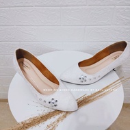 White lace pre-wedding wedding shoes with 5cm 9cm heels
