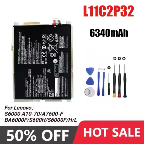L11C2P32 3.7V/6340mAh Battery for Lenovo IdeaTad S6000 S6000-F S6000-H A7600 A7600-HV A7600-F A10-80