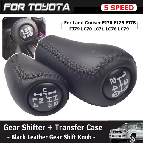 Manual 5 Speed Transmission+Transfer Leather Gear Shift Knob for Toyota Land Cruiser FJ70 FJ76 FJ78 
