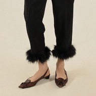 【NaSuBi Vintage】Upcycling羽毛綴飾低腰古著褲