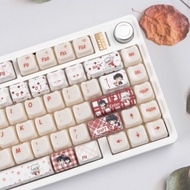 Anime Inuyasha MAO PBT Smooth Ceramic-like Texture Keycaps Set 130 Keys Dye-Sublimation for Custom M