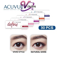 (30 pcs) Acuvue Define Daily Disposable Silicone Hydrogel Cosmetic Color Contact Lenses 1/3