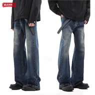MANN'S pants jeans lelaki blue straight cut pants baggy denim seluar
