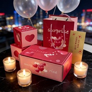 Surprise Bouncing Red Envelope Box Birthday Gift Set Box Day Envelope Jumping Red Festival Qixi Q4
