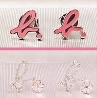 【 全新❗️ 】Agnes’b. 耳環 Sakura & Pink Logo Earrings ( 純銀水晶/桃紅色/ Sakura /Crystal/ Pink/Flower/Floral / Sh