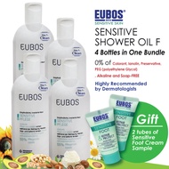 EUBOS Sensitive Shower Oil F 200ml X 4 Bottles Free 2 Sample Foot Cr