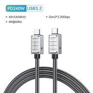 สาย USB4 40Gbps C ไปยัง UCB C 240W ฟ้าร้อง3 Type-C สายชาร์จเร็ว8K 60Hz กล่องทีวีสำหรับมือถือแท็บเล็ต