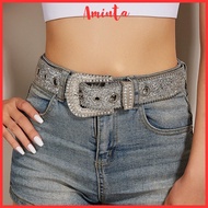 AMINTA super beautiful sparkling stone detailed belt, YK2 style dress belt for women, hottrend Korea