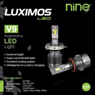 NINE LUXIMOS LED V9 MAIN LIGHTS / CAR FOGLAMP H11 35 WATT 3 ORIGINAL COLORS