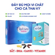 Bộ đôi Vitamin tổng hợp Avisure Mama - Canxi tự nhiên Avisure Hical dành cho phụ nữ mang thai và cho