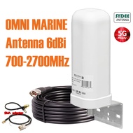 Antenna Omni 6dBi Marine outdoor ขาว สายนำสัญญาณ RG8 LL -10m