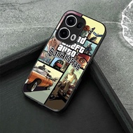 GTA V Poster 5 Phone Case Glass For Oppo A6X A52 A54 A74 4G A79 5G A94 AX7 Reno 11 12 13 11F 12F 13F