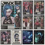 Arcane Season 2 Jinx Vi Graffiti Poster Minimalist Aesthetics Print Canvas Painting For Living Room 