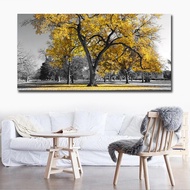 Poster Canvas Printing,Printed Giclee Canvas Prints,Modern Yellow Tree 1 Piece Big Size Canvas Art,C
