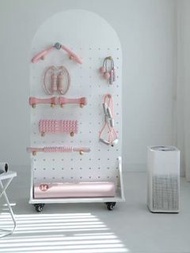 	瑜伽健身器材收納置物架洞洞板-屏風隔斷立式可移動儲物展示陳列架(T4162)