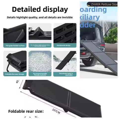 Pet Ramp Car Stairs For Dogs Foldable Dog Ladder Medium Large Pets SUV Trunk Loading Climbing Ramp
