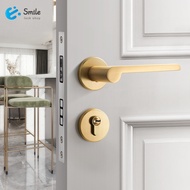 Modern Nordic Brushed Gold Door Lock Indoor Bedroom Door Lock Mute Magnetic Wooden Door Lock Door Handle Split Lock