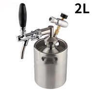 Mini Keg Growler Kit (2-4L Beer Keg & Adjustable Beer Faucet & 60psi Co2 Charger & Beer Keg Spear),B