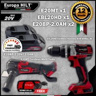 E20MT CORDLESS MULTI TOOL+EBL20HD CORDLESS HAMMER DRILL+20*AH BATTERY+FREE 20V CHARGER AND TOOL BAG