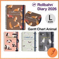 Delfonics Planner 2026 Rollbahn Diary Gantt Chart Animal Large Monthly Schedule