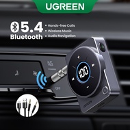 UGREEN AUX Car Bluetooth5.4 Receiver LED Display Screen Aluminium Alloy Shell Car Receiver for Car/S