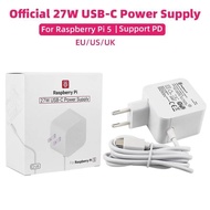 Official Raspberry Pi 27W USB-C Power Supply 5.1V 5A Compatible for PD Charging EU US UK Plug for Ra
