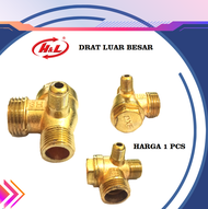 H&L Nepel Kompressor Besar Drat Luar / Nipple Compressor Drat Luar