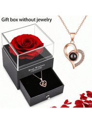 1入組浪漫玫瑰花皂禮盒,適用於珠寶求婚、香水、糖果、小禮物,紅色