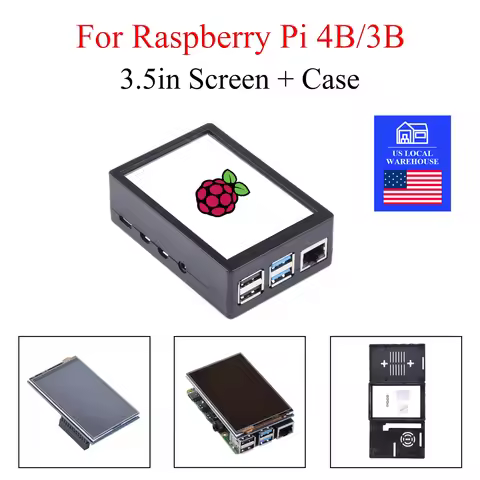 US Warehouse 3.5 inch Touch Screen 480*320 Display Touchscreen+ABS Case Protective Enclosure For Ras