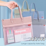 a4 zipper bag file buku sekolah Mesh beg dokumen mudah alih kanvas beg ritsleting A3/A4 beg maklumat