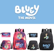 Bluey Bluey Three-piece Schoolbag Male And Female Student Casual Bag Printed Large-capacity Outdoor 