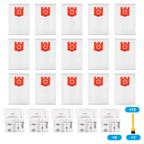 26 Pack 3D Airclean FJM Vacuum Cleaner Bags Compatible with Miele FJM Miele FJM Vacuum Cleaner, Comp