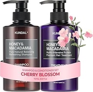KUNDAL Honey & Macadamia Pure Natural Shampoo & Conditioner Set - Cherry Blossom