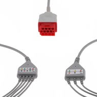 12Pin 3/5 Lead one-piece Cable and Electrode Leadwire for Bionet BM5 BM7 Accessory Snap/Clip/VET All