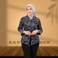 Women's batik work tops, women's long-sleeved batik work tops, women's batik press body