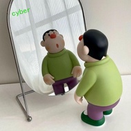 CYBERLINX Anime Doraemon Fat Tiger Doll, Crooked Head Fat Tiger Q Version Doraemon Action Figures, C