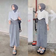 Cargo Jeans Skirt - Contemporary Jeans Cargo Skirt