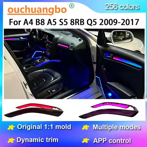 Ouchuangbo LED Ambient Light for A4 B8 A5 S5 8RB Q5 2009-2017 Lamp Kit Interior Atmosphere Lighting 