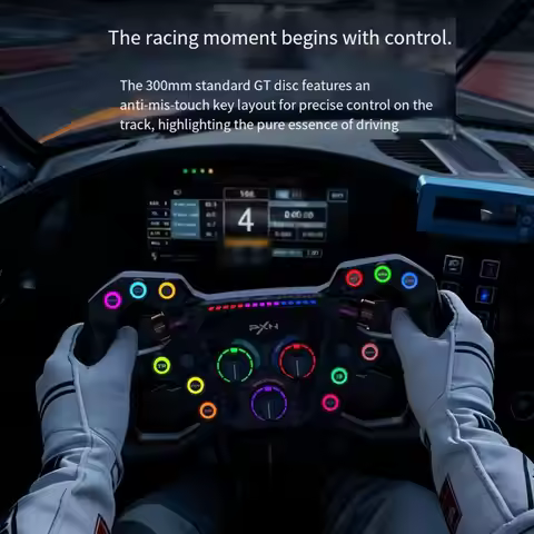 Racing Wheel with Customization High Performances Racing Wheel with Adjustable Backlight Upgrades fo