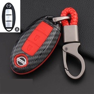 Vỏ Bọc Chìa Khóa Ô Tô Từ Xa Bằng Sợi Carbon Cho Nissan Kashai J10 J11 X-Trail T31 T32 Kicks Tiida Pa
